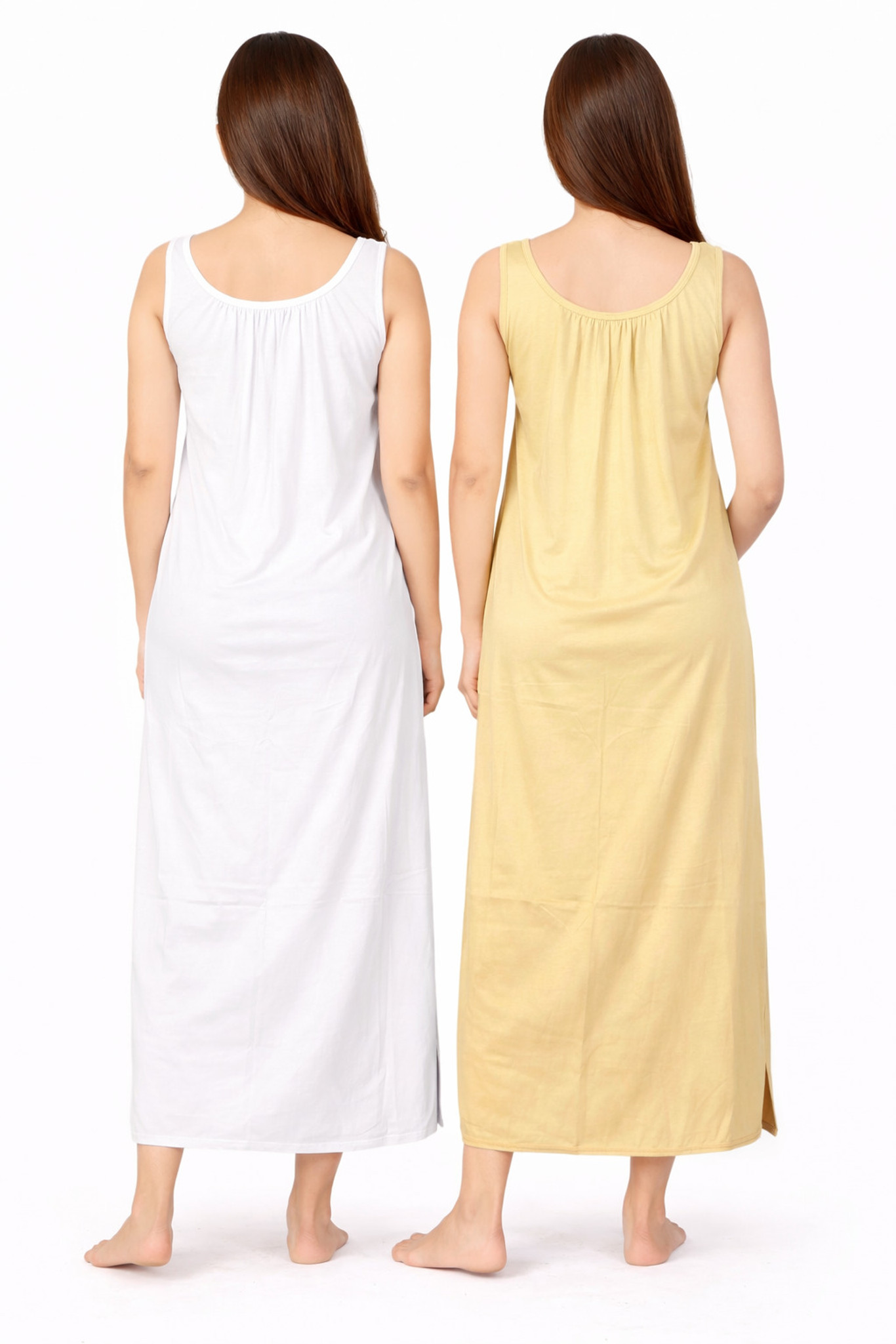 SHIIVORAA Women's Cotton Sleeveless Night Dress Pack Of 2 (Multicolour) | Nighty | Nightgown | Sleepwear | Sleeveless Nighties | Nightdress | Female Nightwear